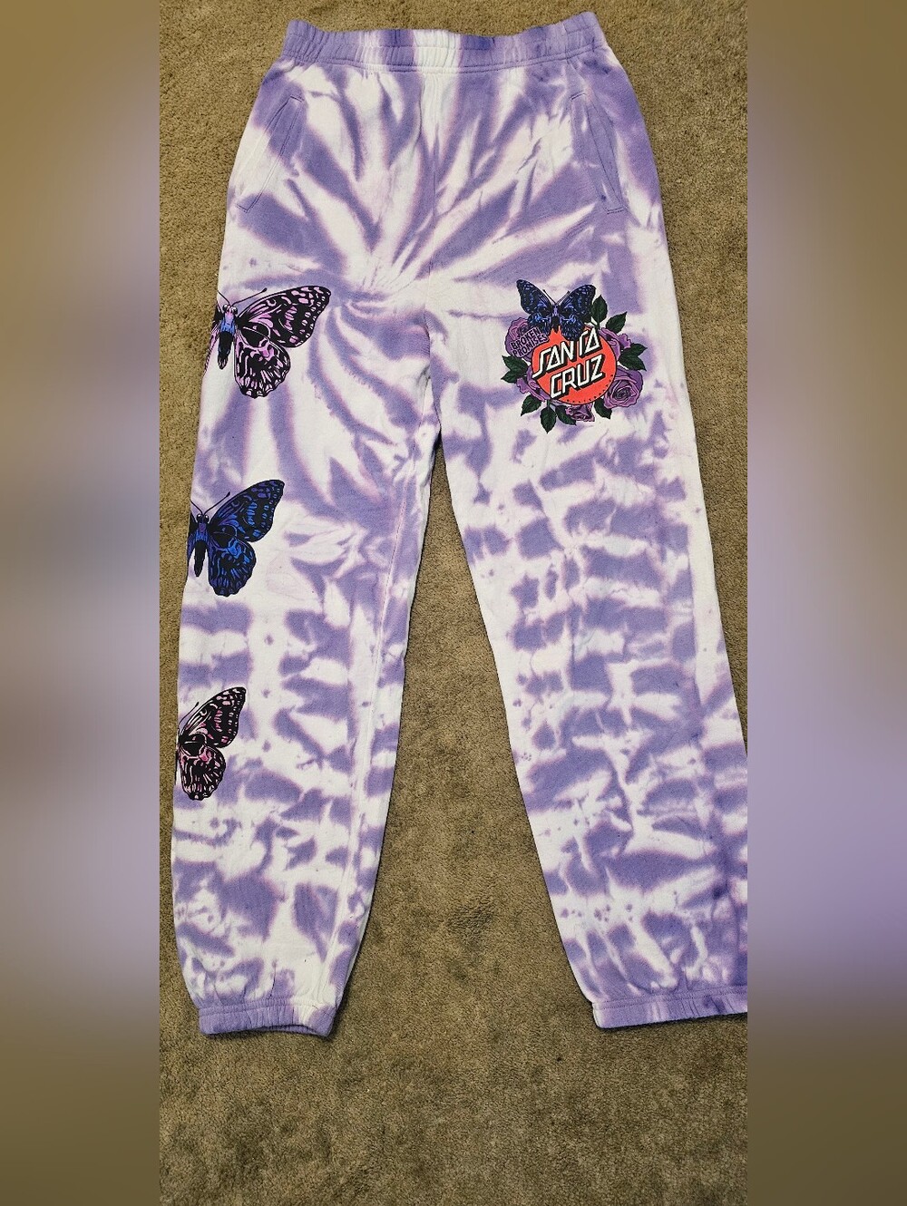 Santa Cruz Purple Butterfly Tie Dye Sweatpants